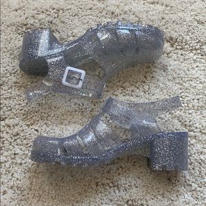 Sparkly jelly sandals!